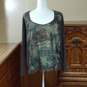 suzee t Happy Hoildays Christmas Tree Top 20/22W